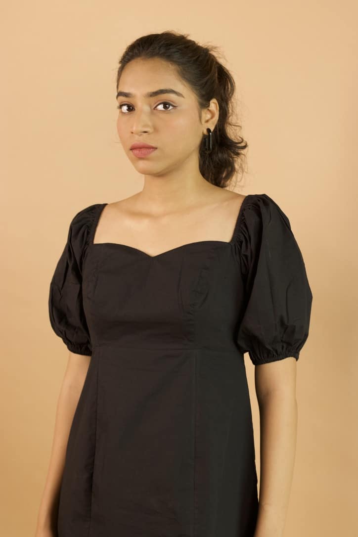 Black Poplin Aura Dress