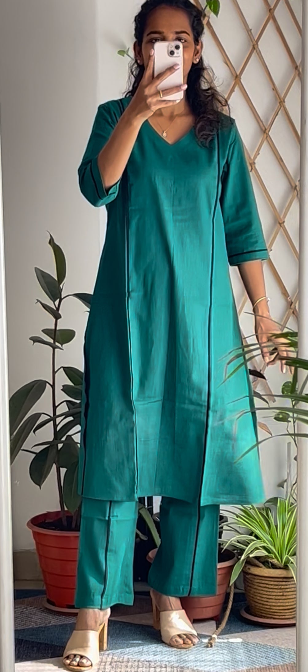 Green Aakar Kurta Set