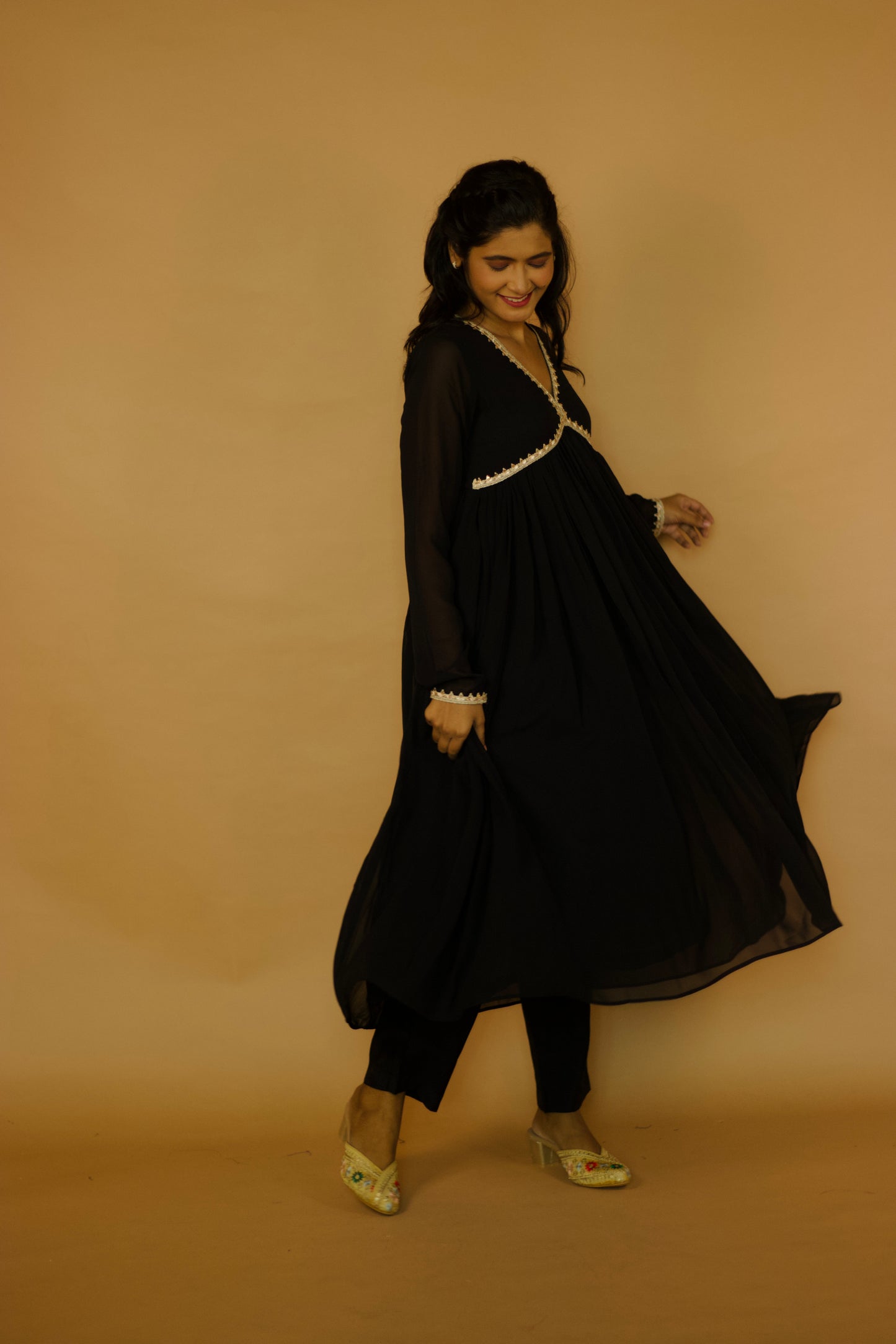 Kaala Georgette Lace Anarkali Set