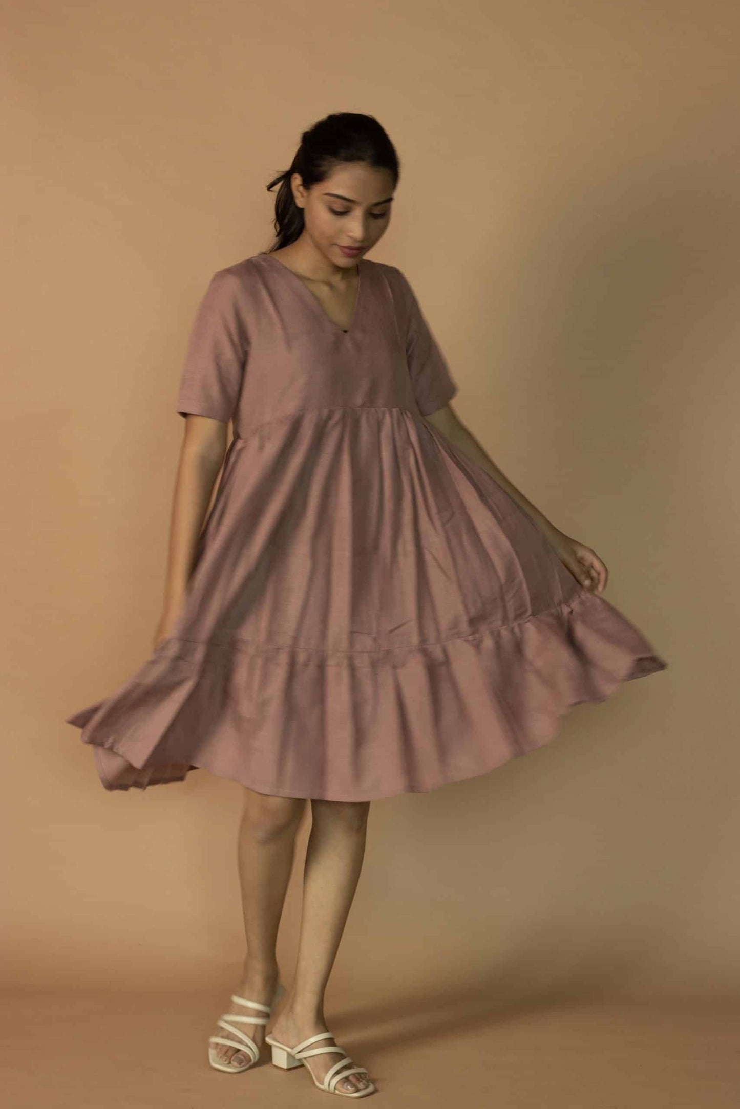 Blush Pink Tiered Dress