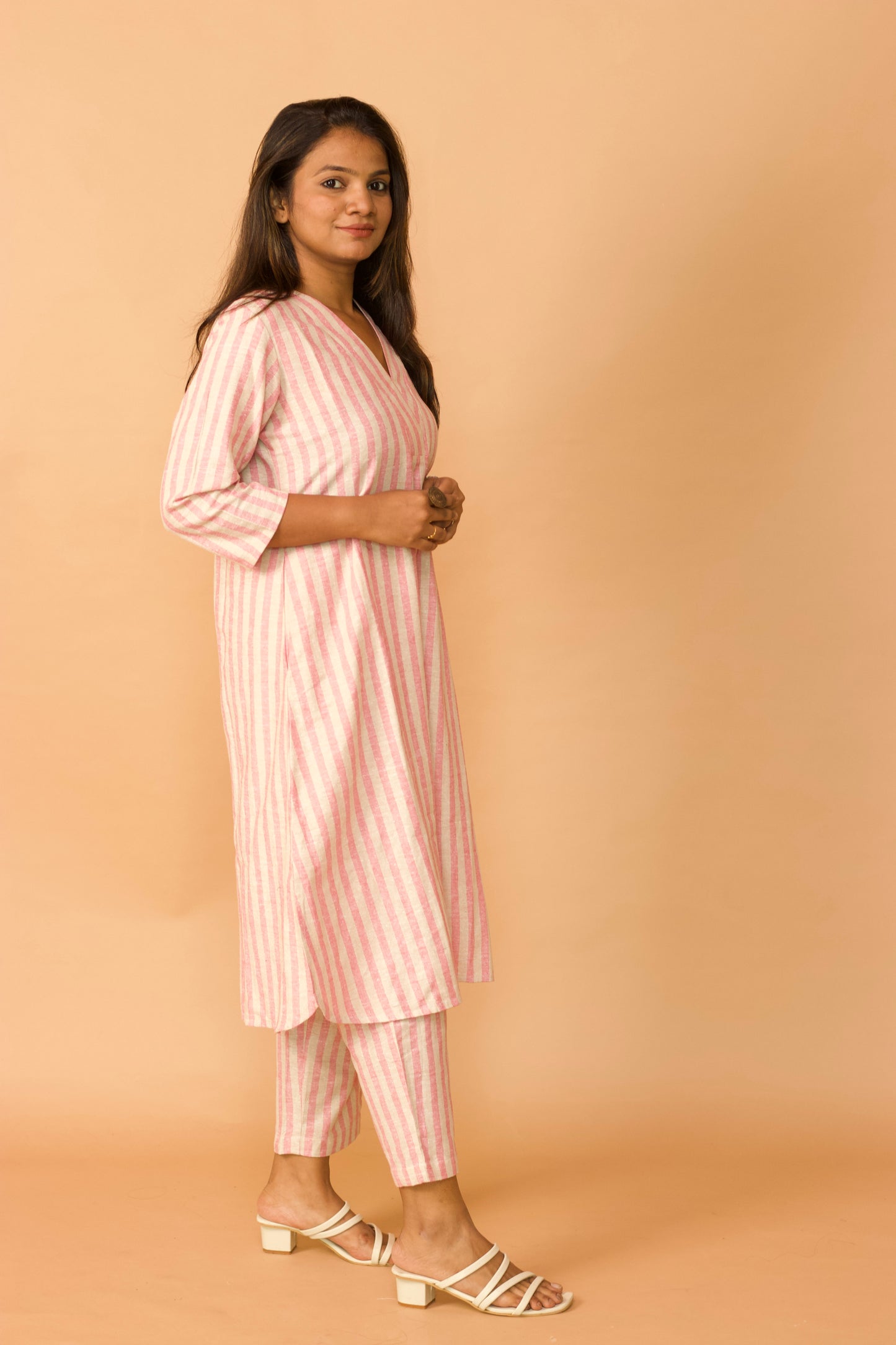 Pink Stripe Summer Kurta set