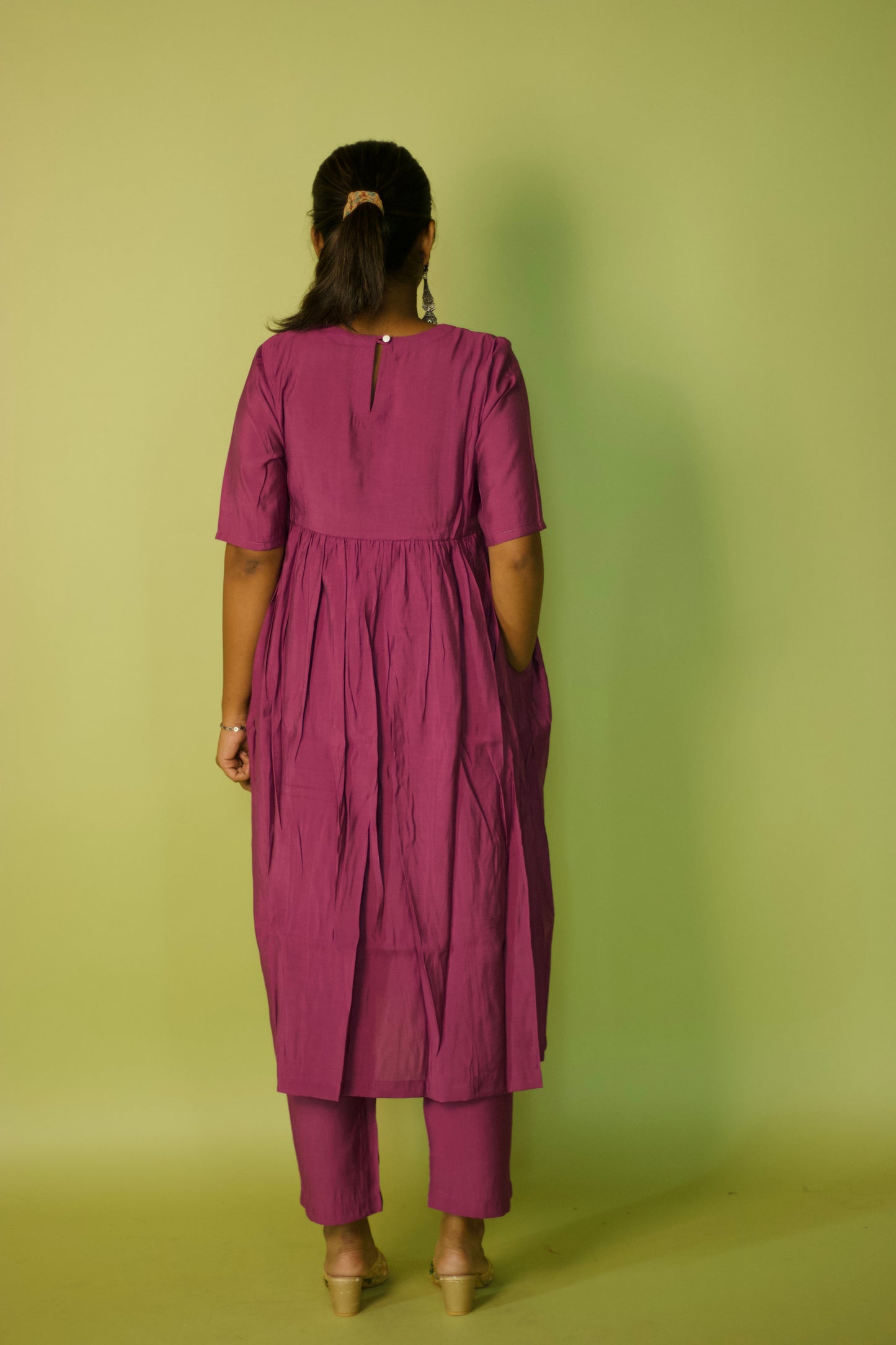Mauve Chanderi Khawab Kurta set