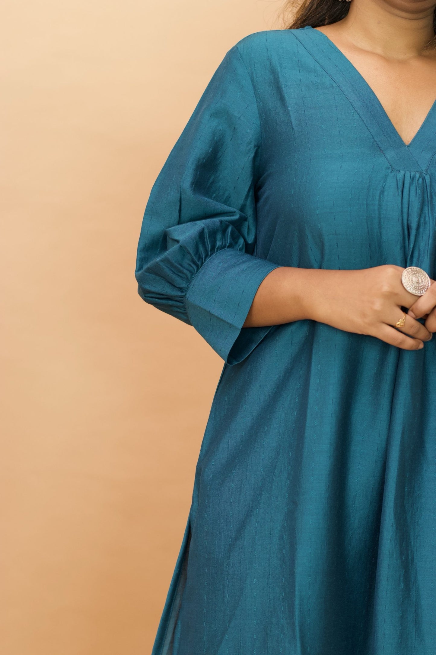 Teal Chanderi Mehak kurta set
