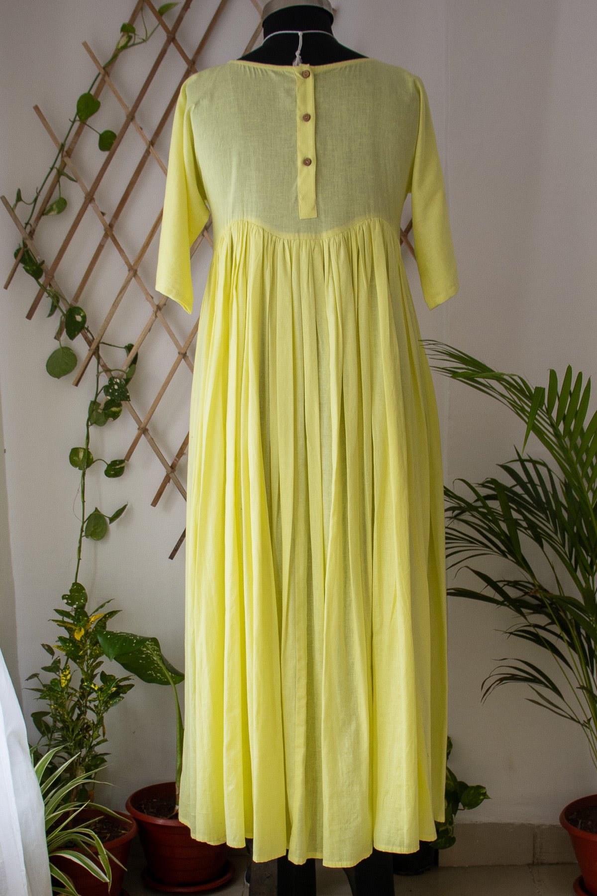 Lime Yellow layered Maxi Dress