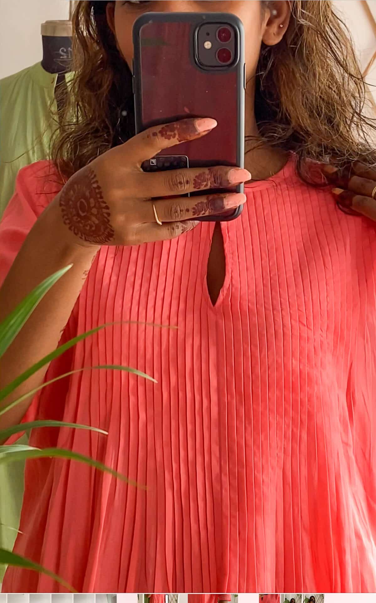 Pink Mul Pleated Kurta Set