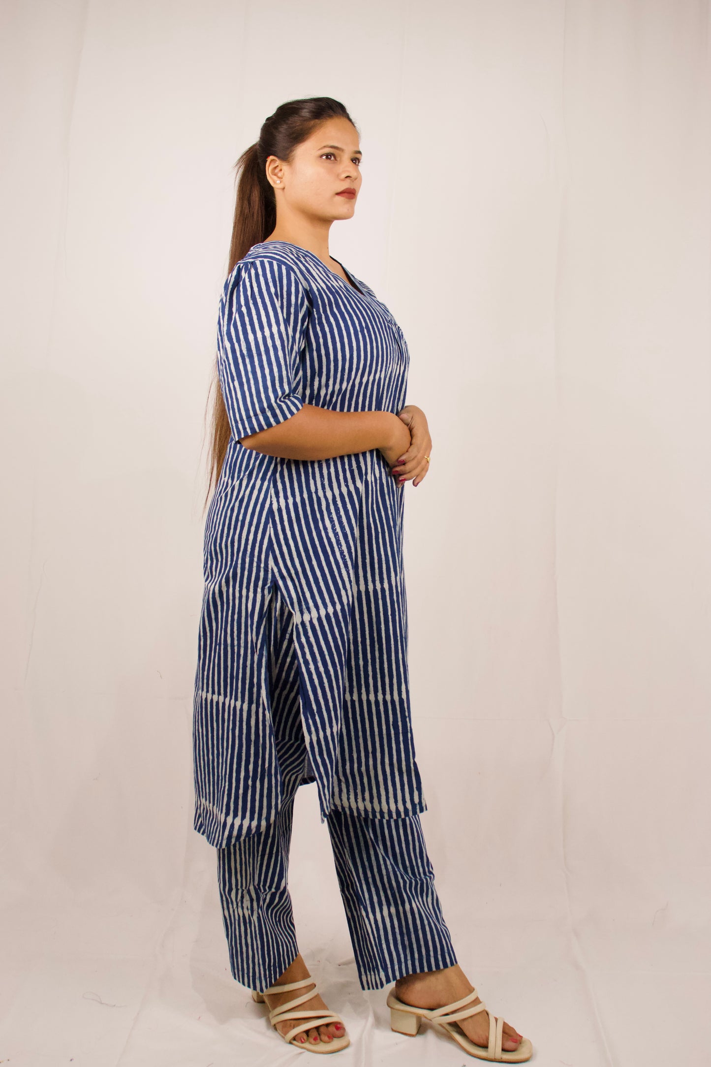 Indigo Handblock kurta set