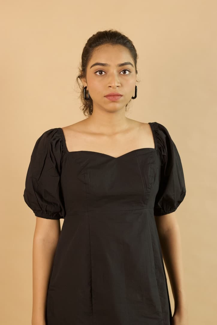 Black Poplin Aura Dress