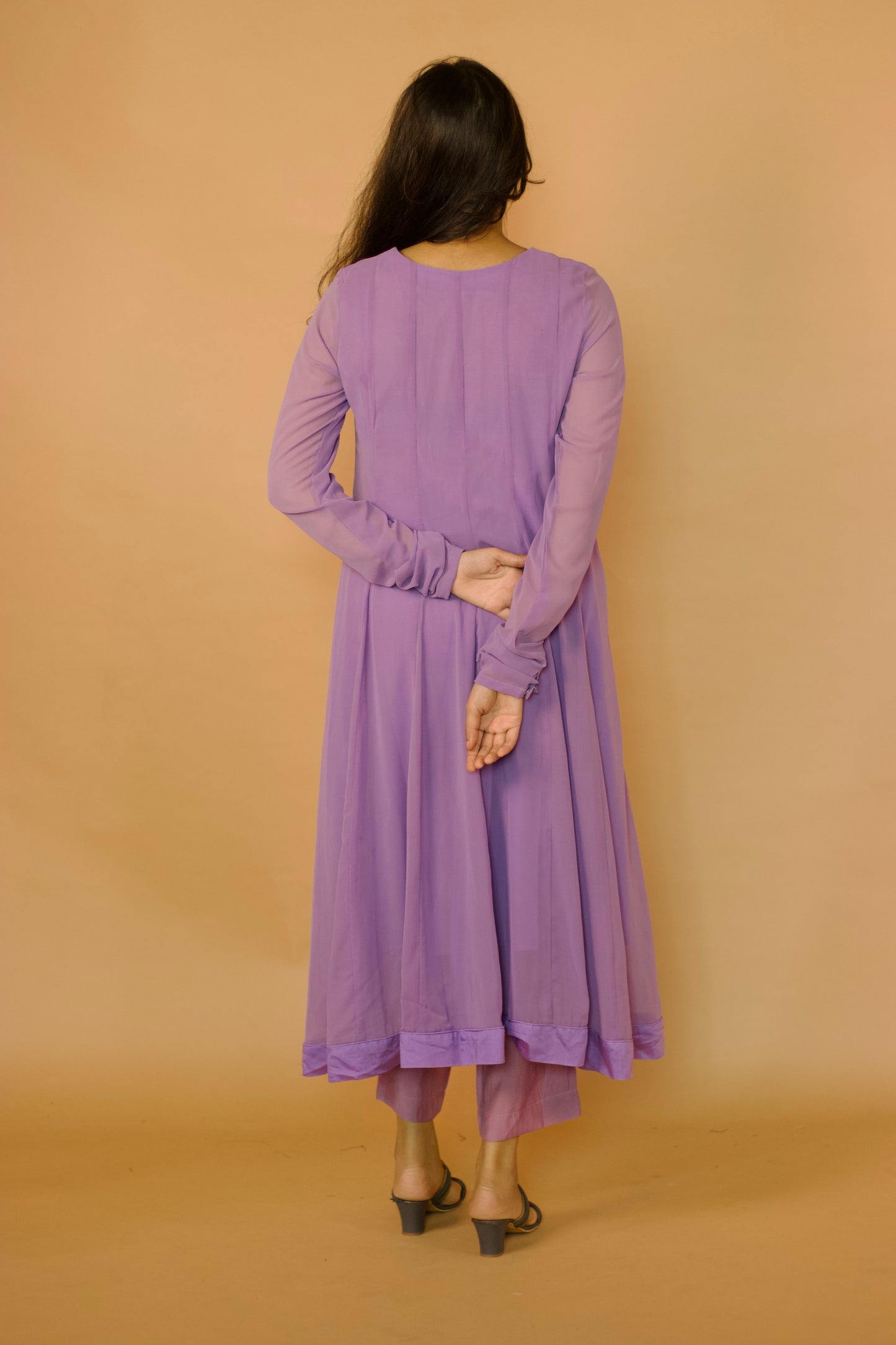 Lilac Georgette Kalidar Anarkali Set