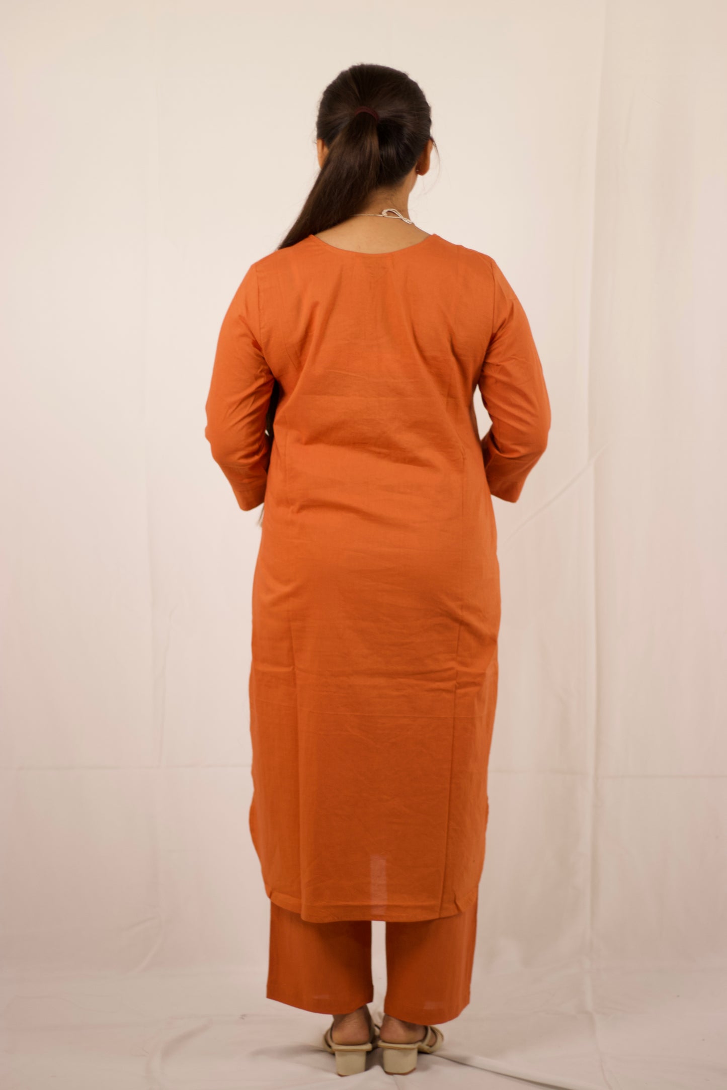 Nurvi Aura Kurti Set: TerraCotta