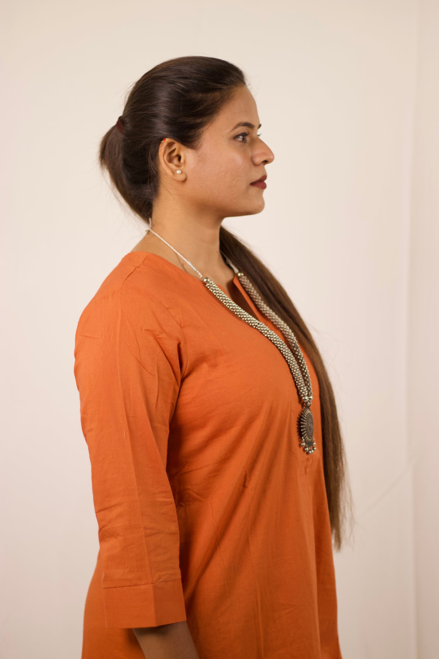 Nurvi Aura Kurti Set: TerraCotta