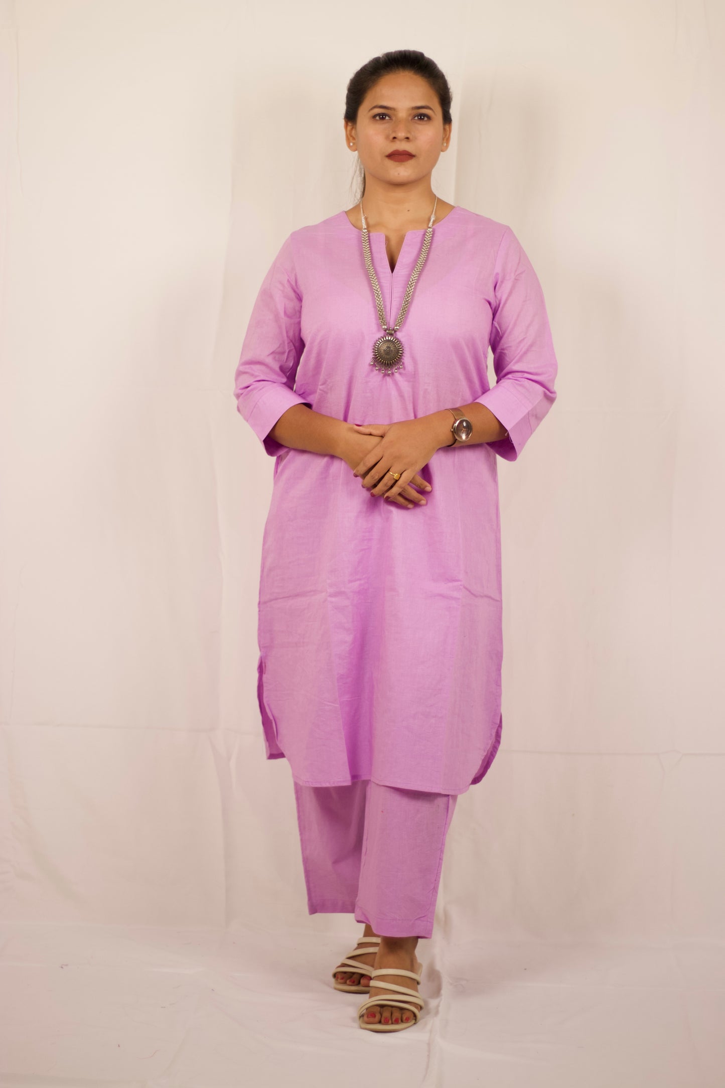 Nurvi Aura Kurti Set: Lilac