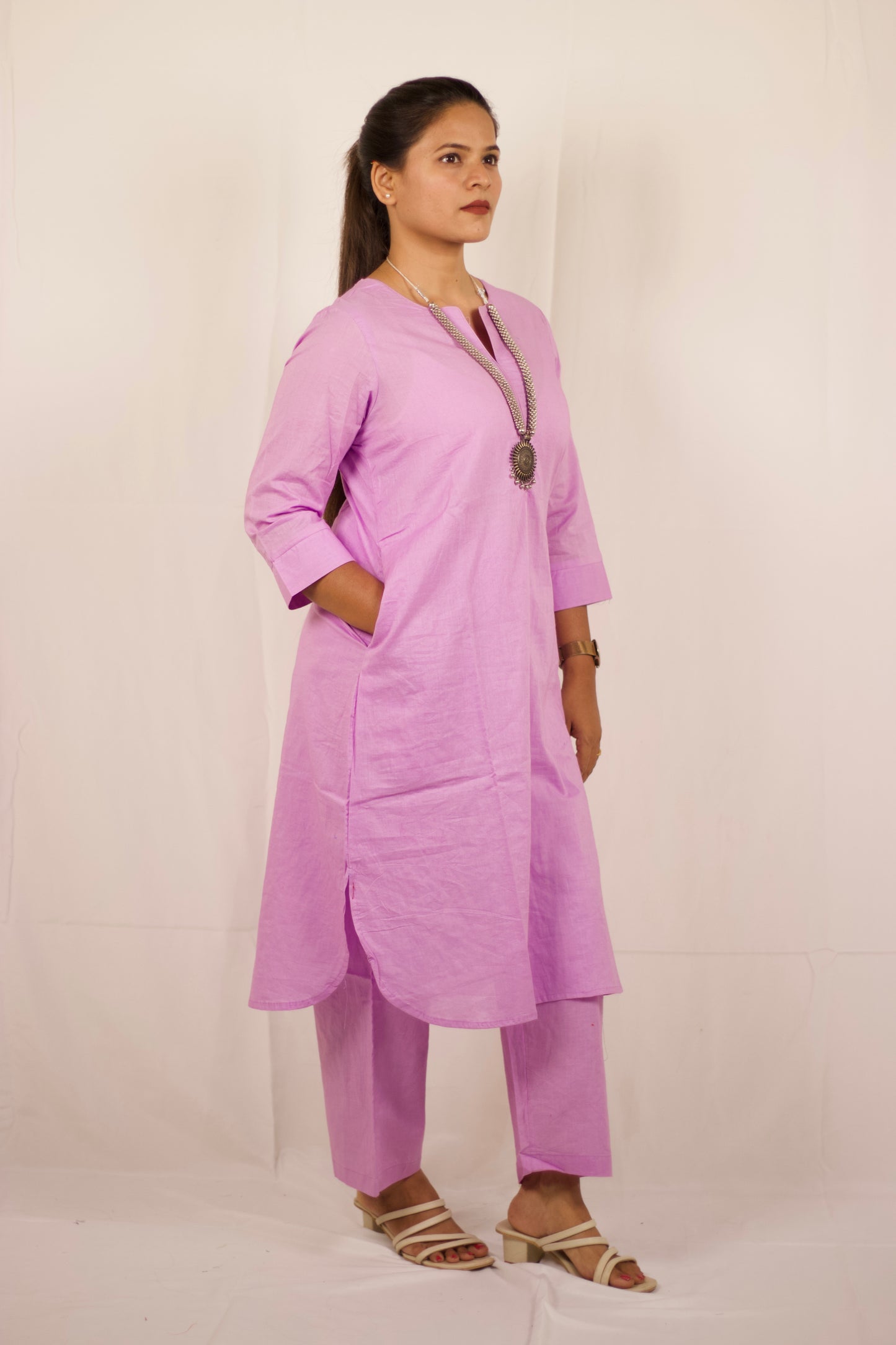 Nurvi Aura Kurti Set: Lilac