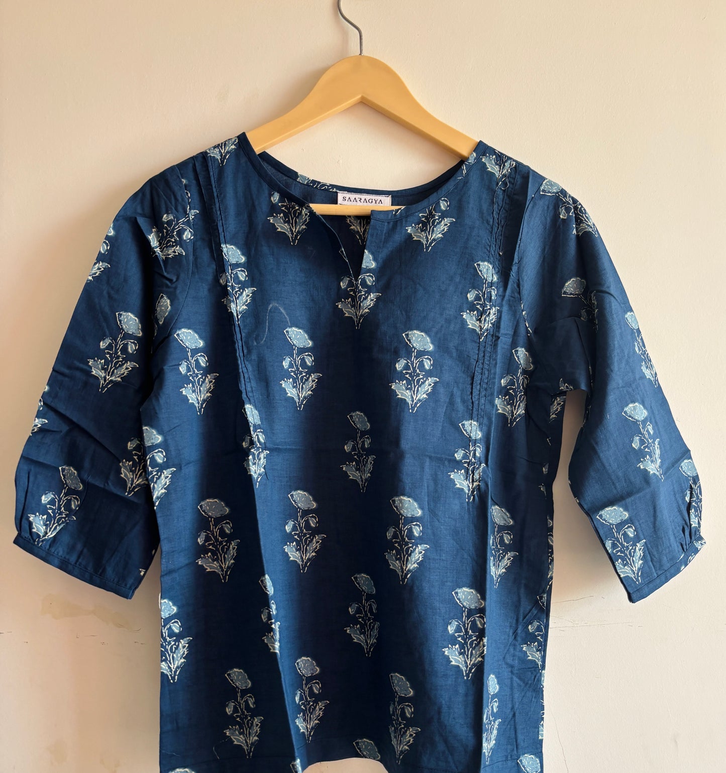 Blue Printed  Rojana Cotton Top