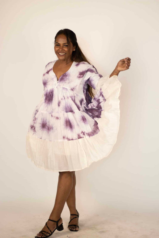 Purple Tie Dye Aakar Dress