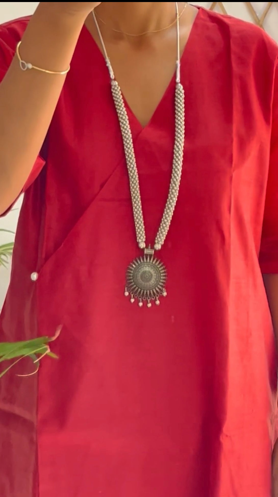 Maroon Angrakha Kurta Set