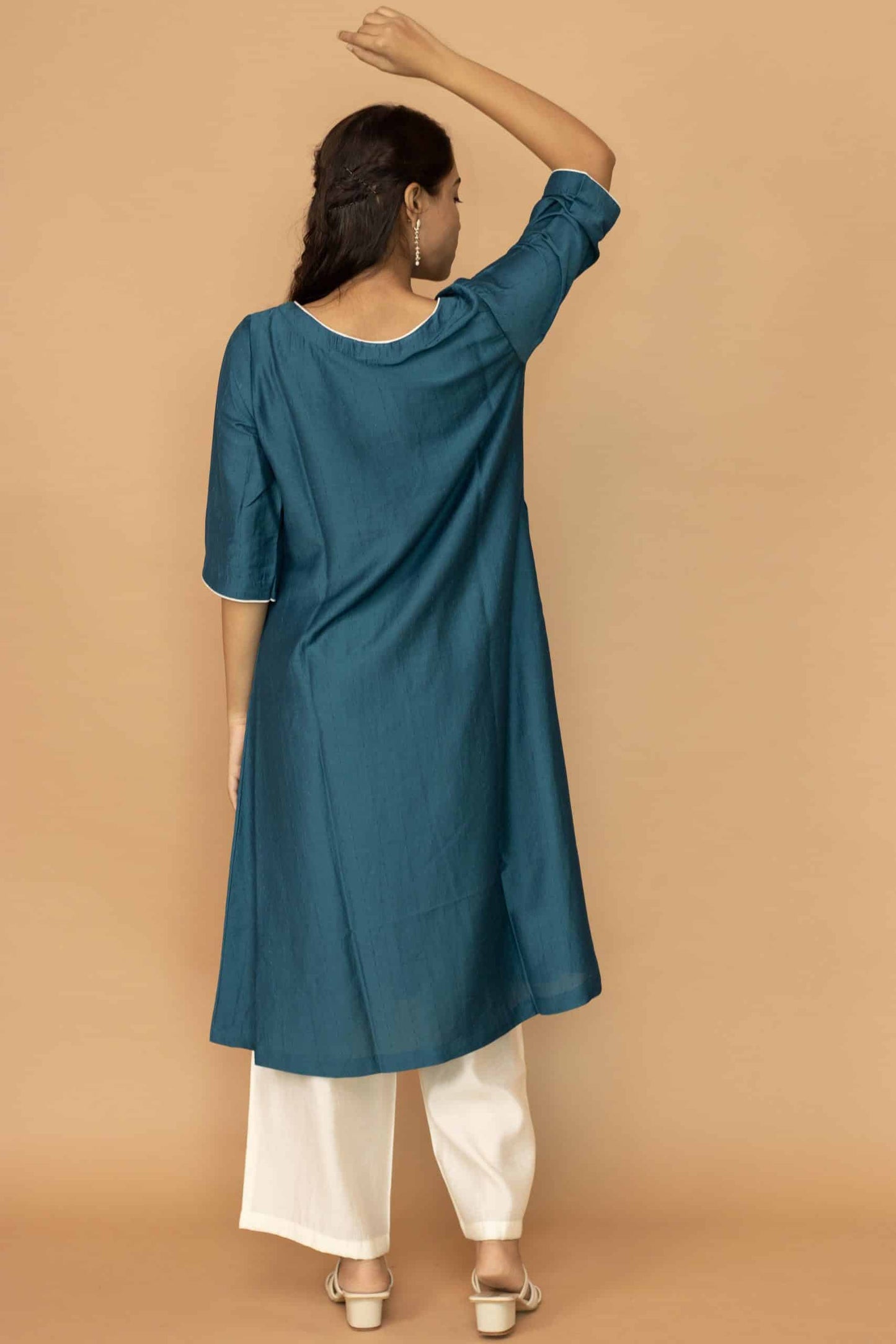 Black Chanderi Minimal Kurta set