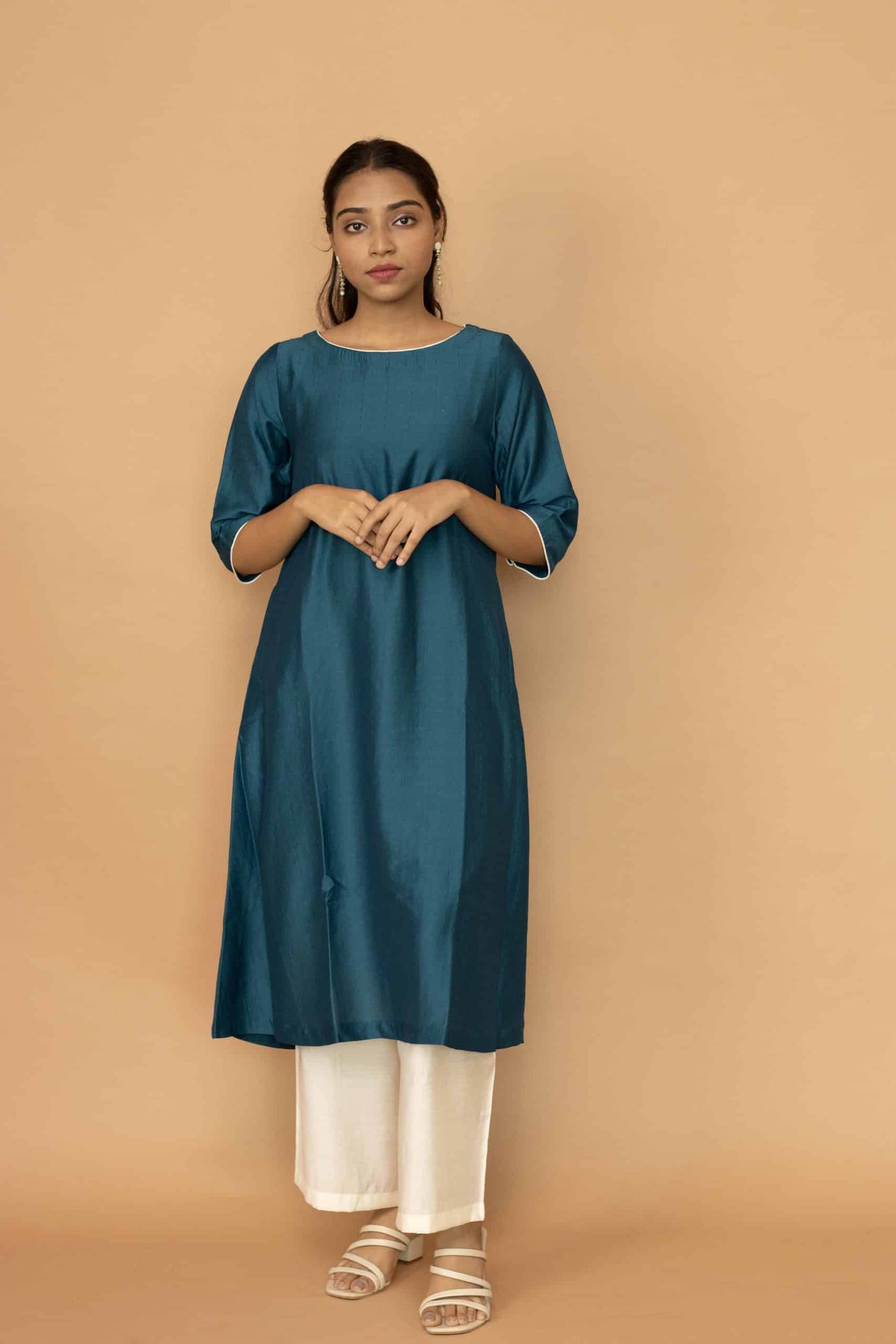 Black Chanderi Minimal Kurta set