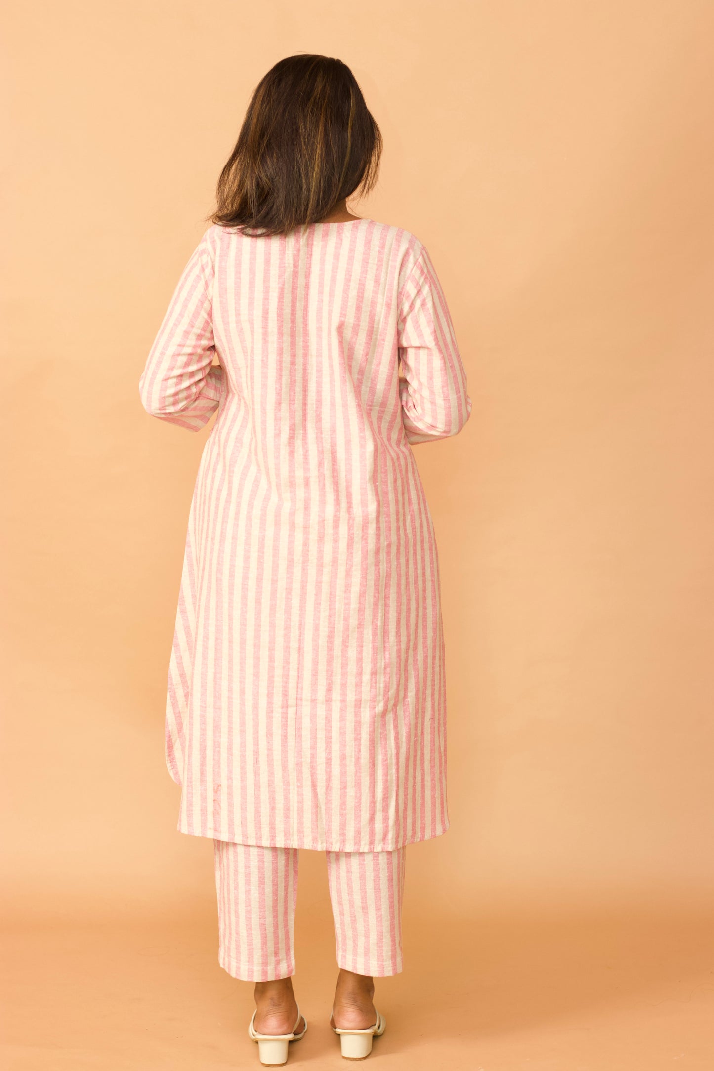 Pink Stripe Summer Kurta set
