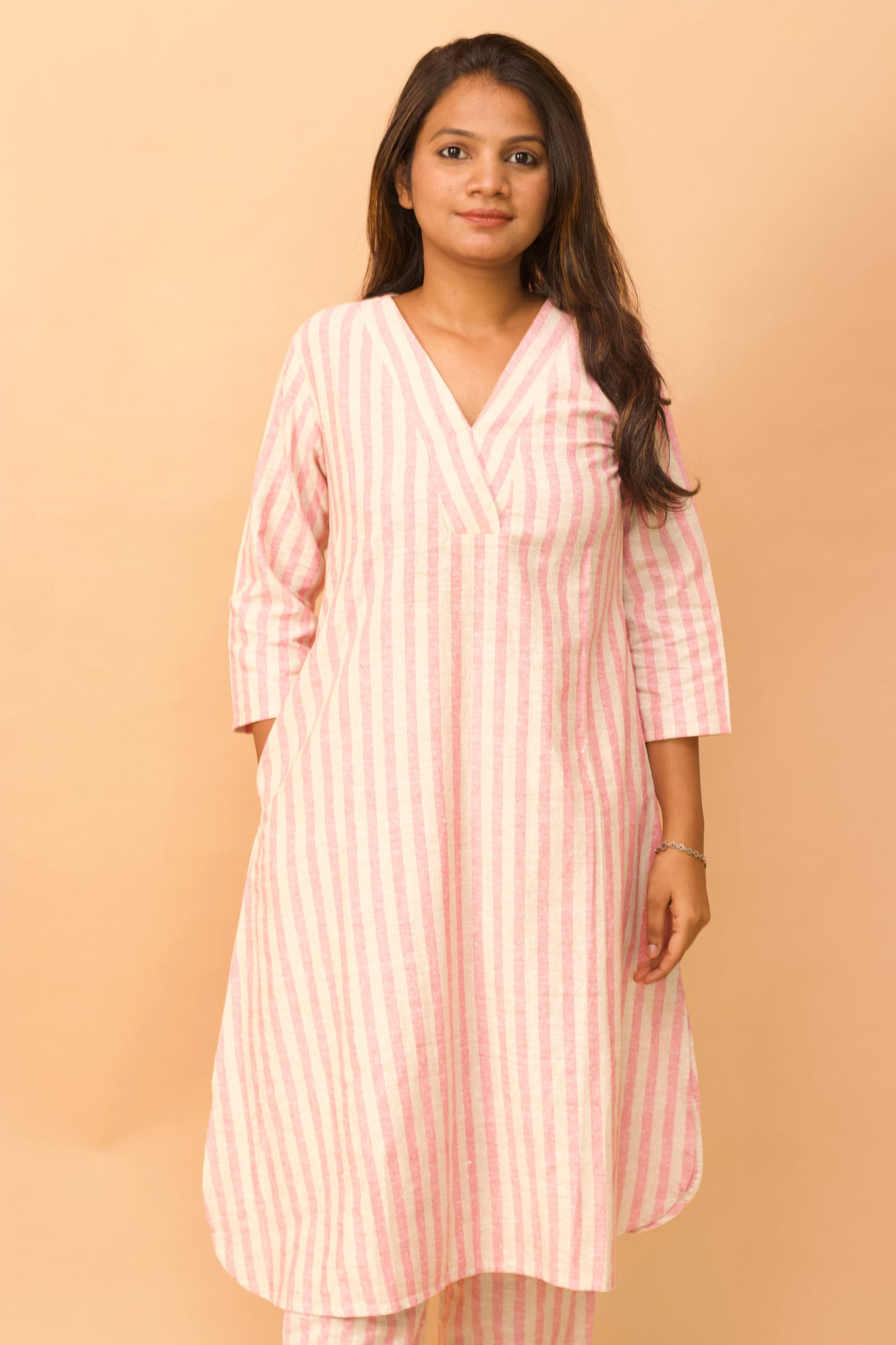 Pink Stripe Summer Kurta set
