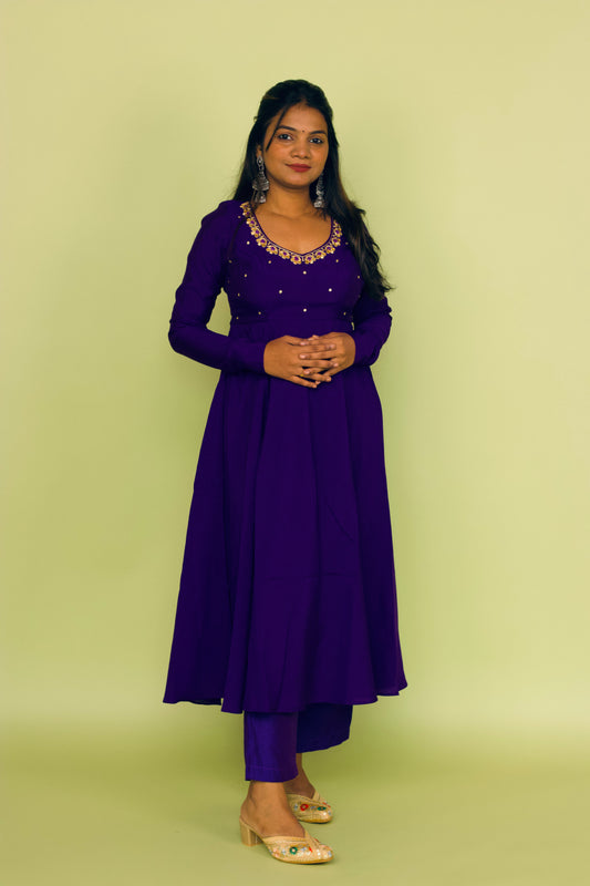 Violet Zardosi Anarkali Set