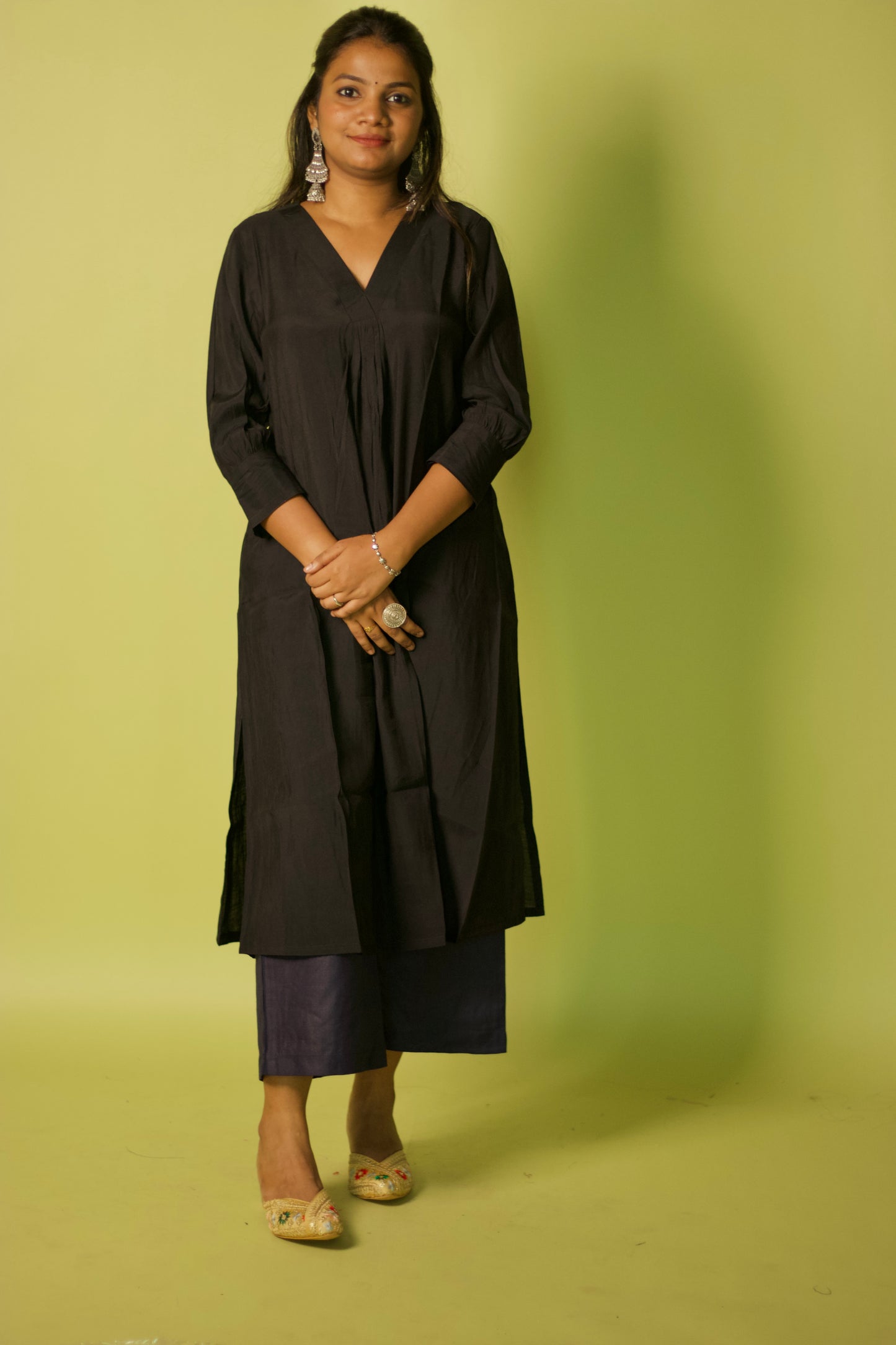 Black Chanderi Mehak kurta set