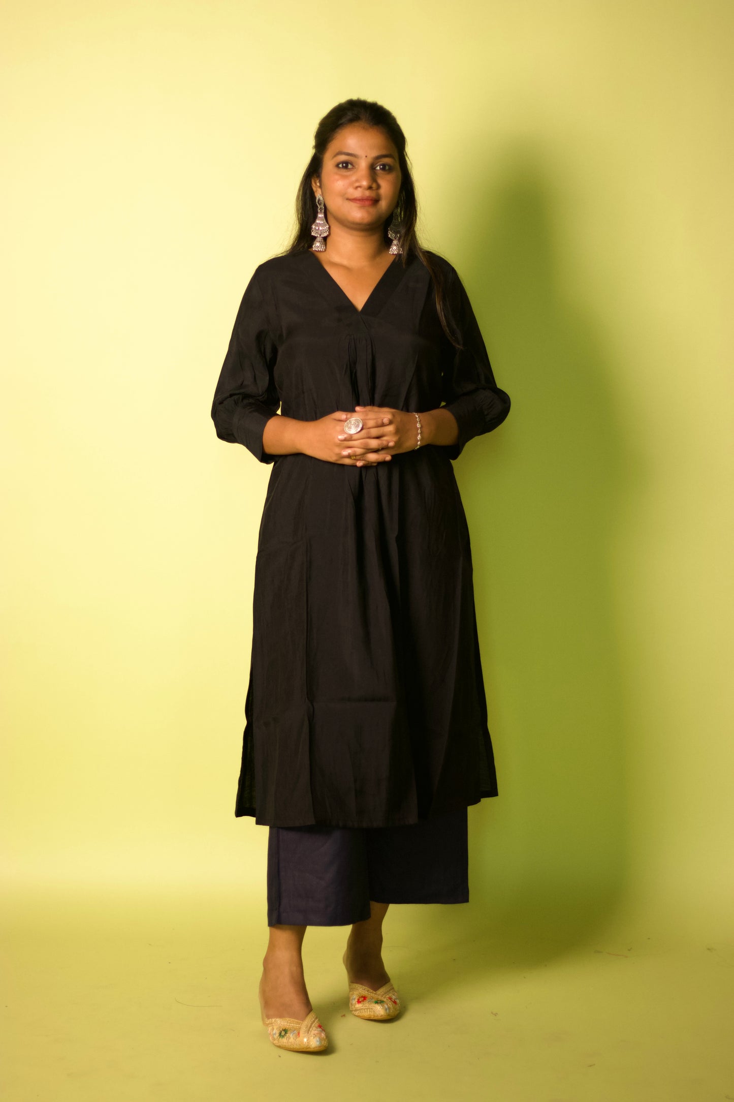 Black Chanderi Mehak kurta set