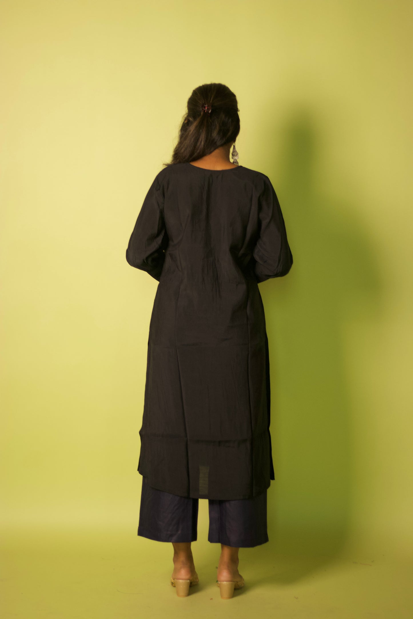 Black Chanderi Mehak kurta set