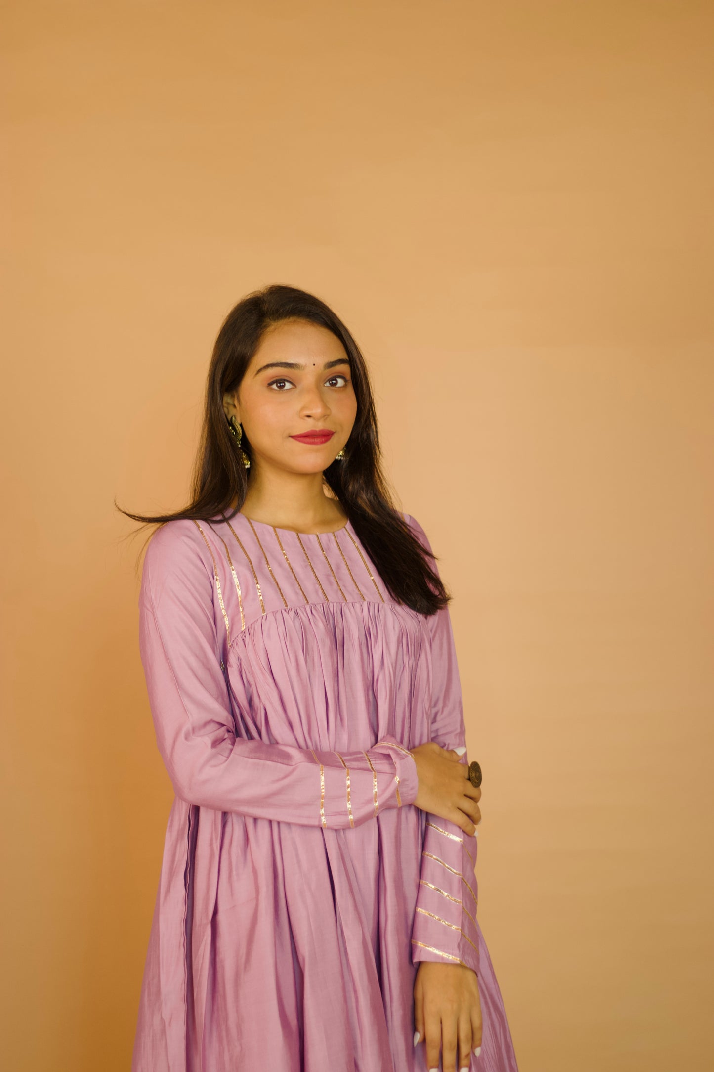 Blush Pink Chanderi Gotta Patti Kurta set