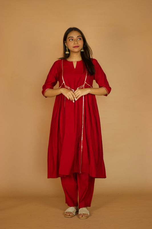 Gulab Gotta-Patti Chanderi Kurta set