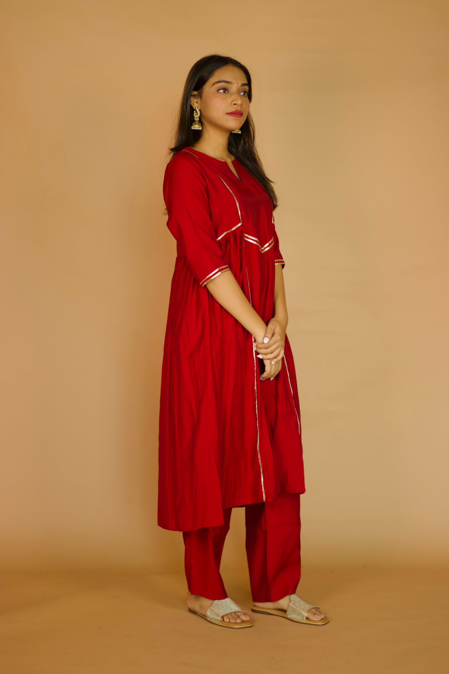 Gulab Gotta-Patti Chanderi Kurta set