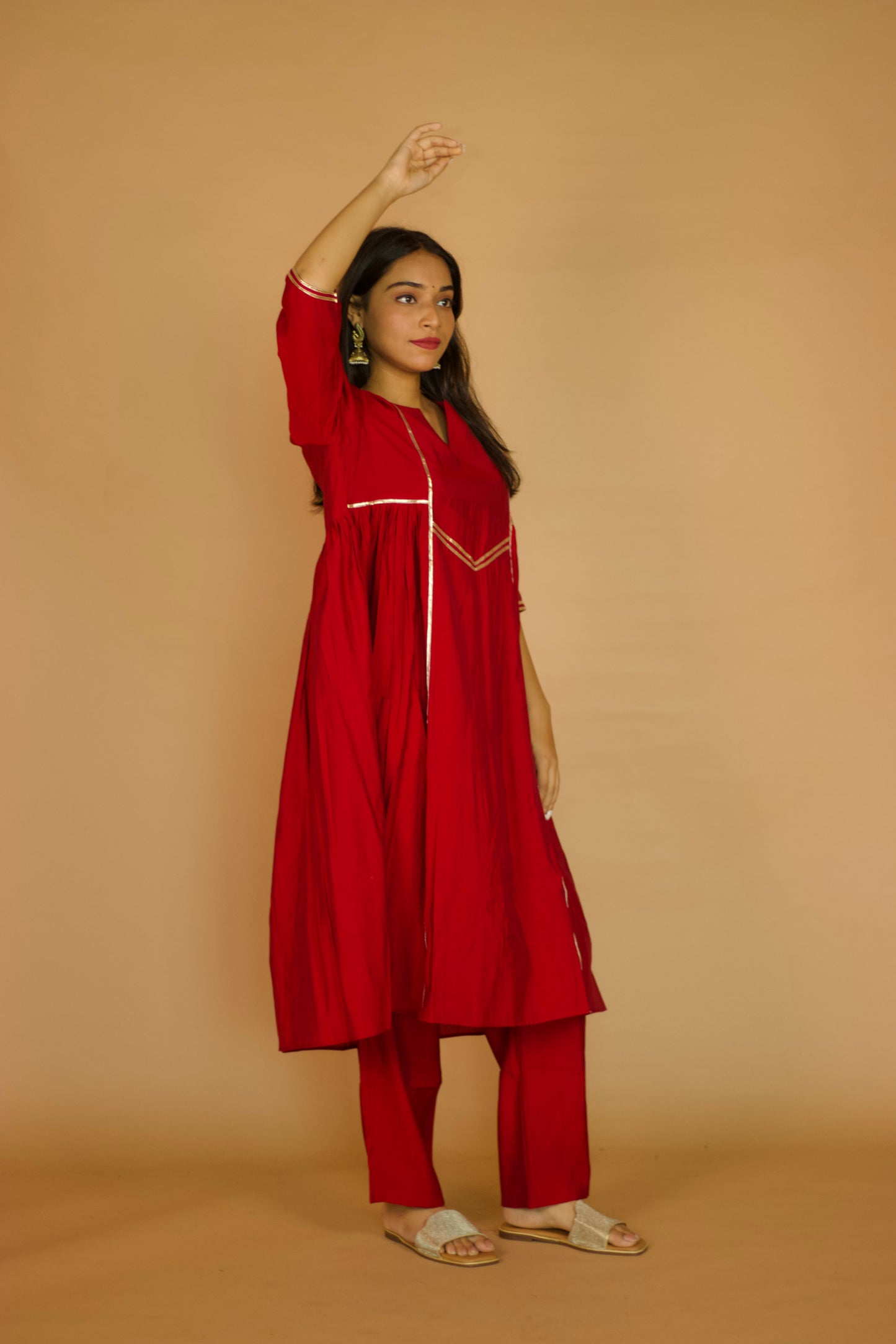 Gulab Gotta-Patti Chanderi Kurta set