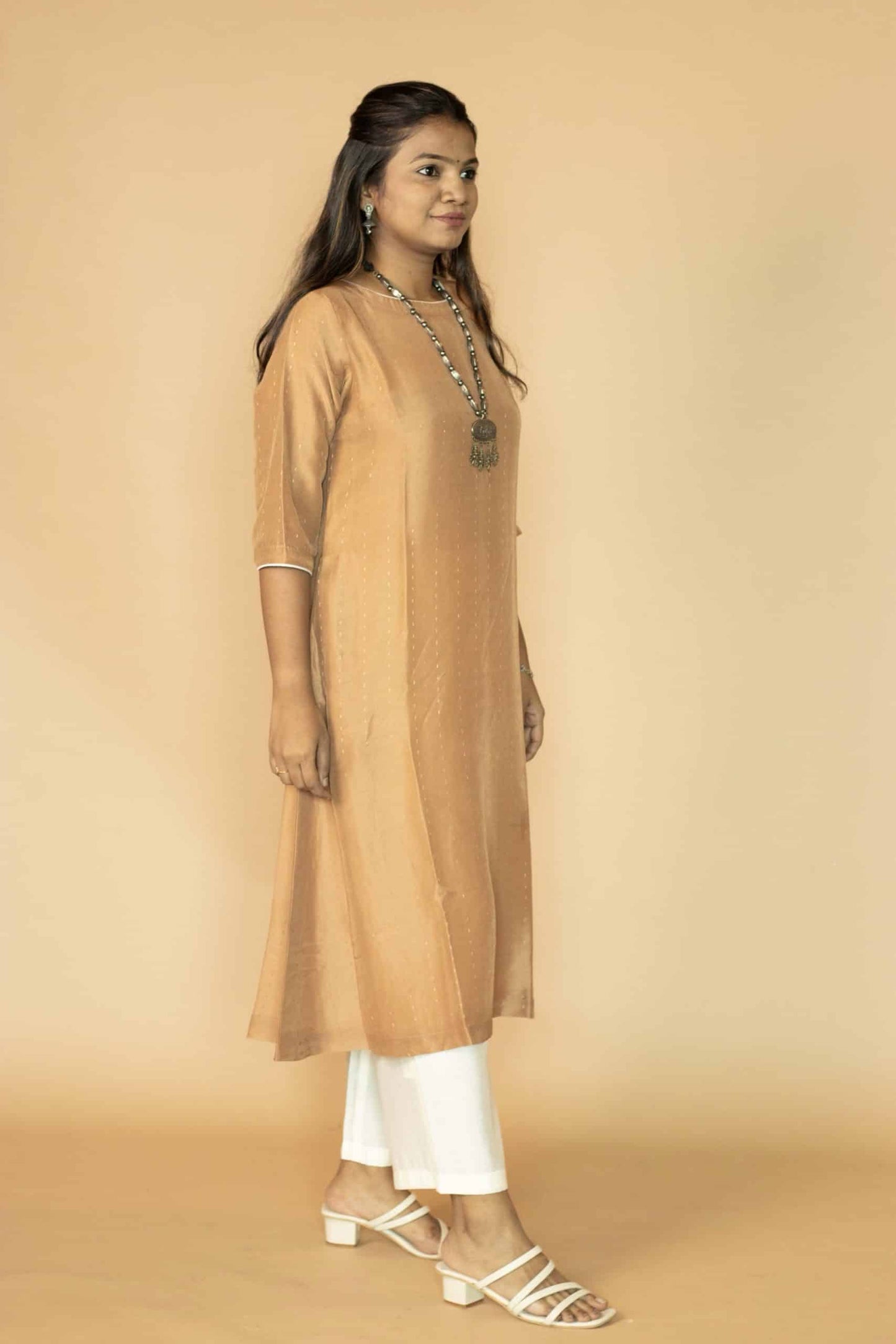 Black Chanderi Minimal Kurta set