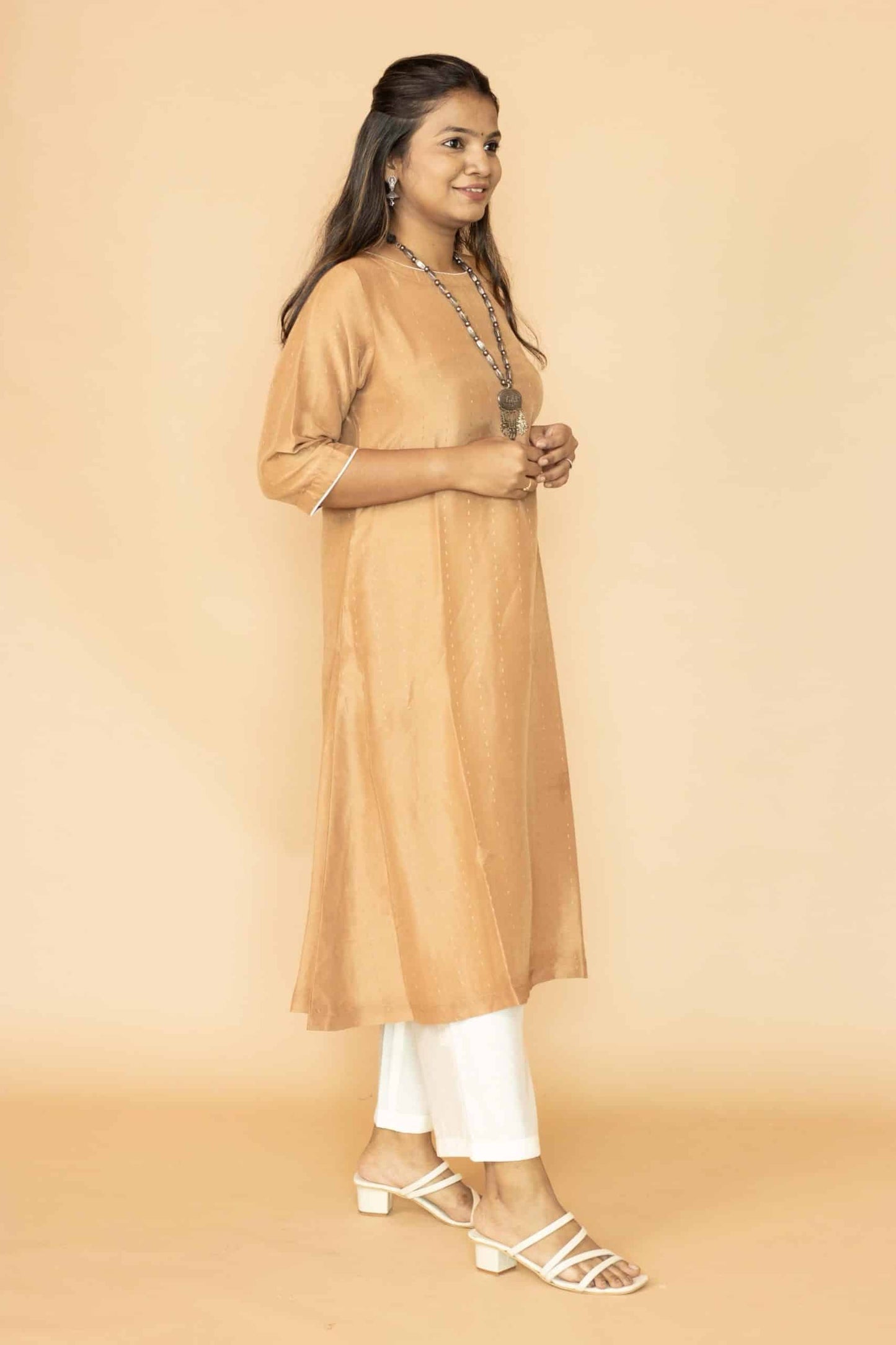 Black Chanderi Minimal Kurta set