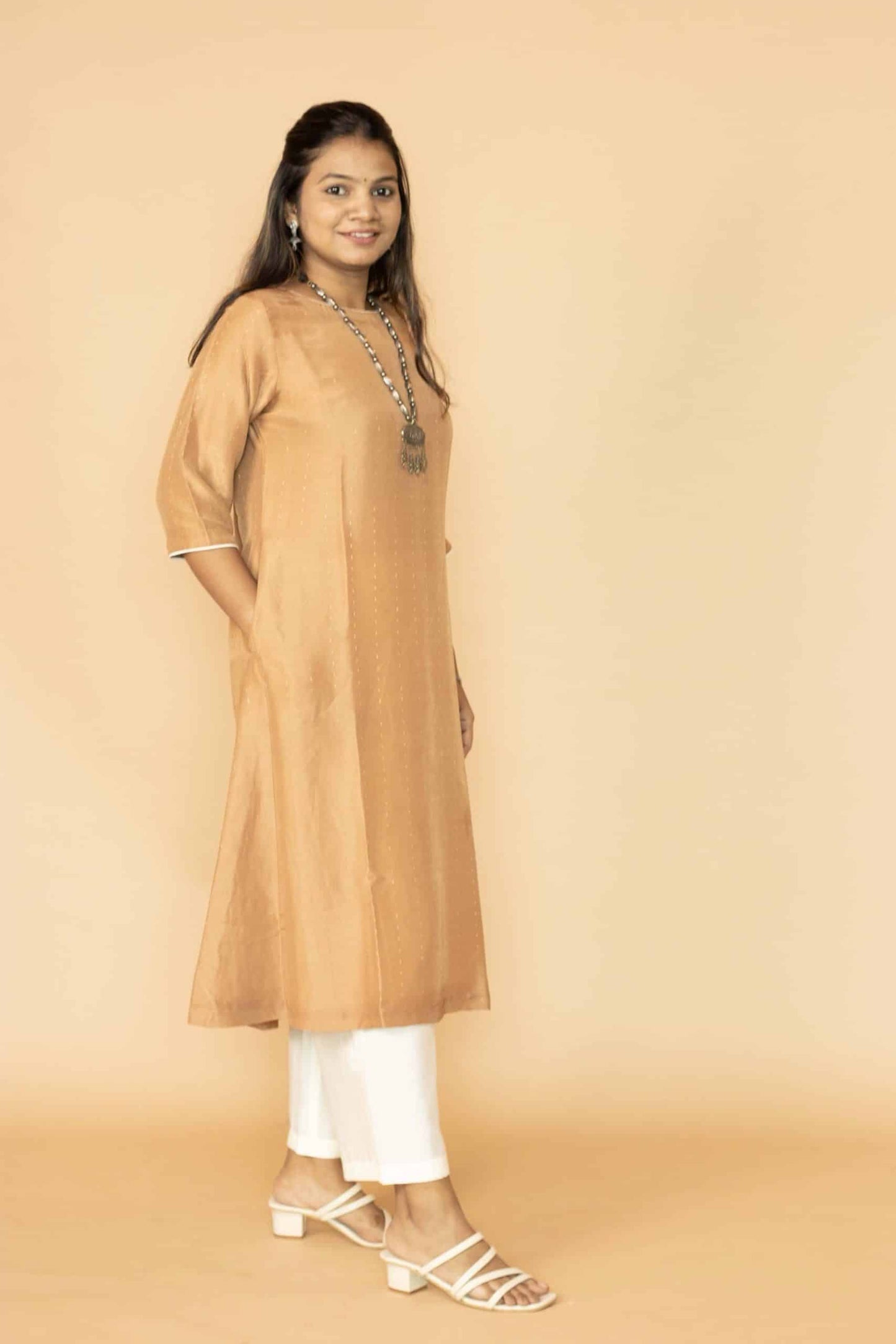 Black Chanderi Minimal Kurta set