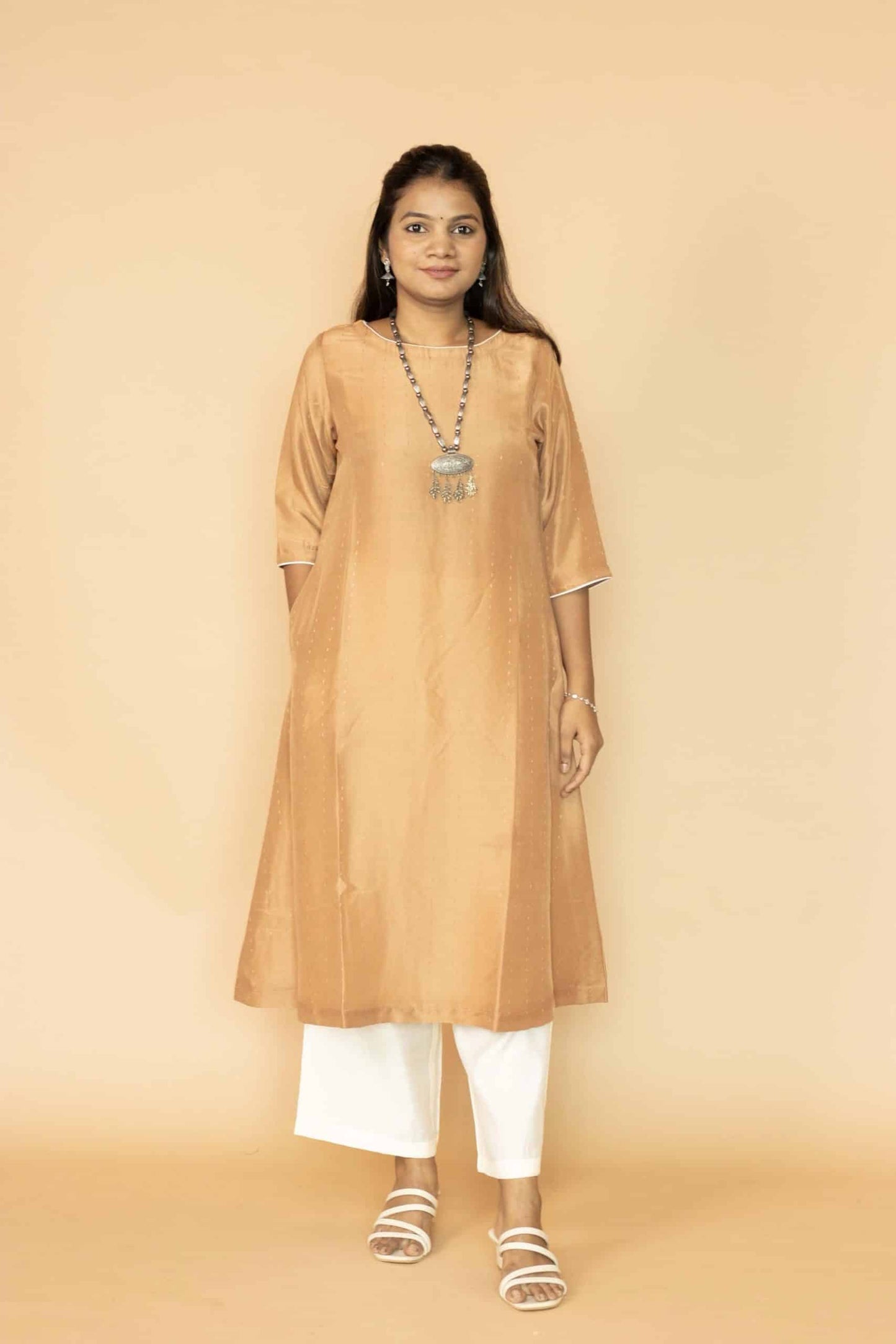 Black Chanderi Minimal Kurta set