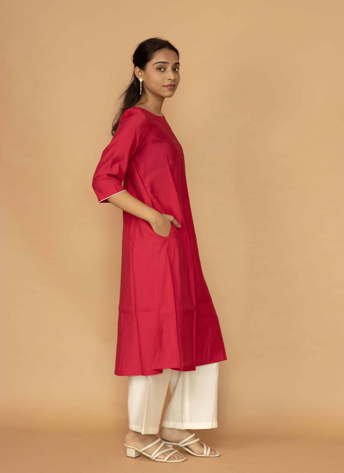 Black Chanderi Minimal Kurta set