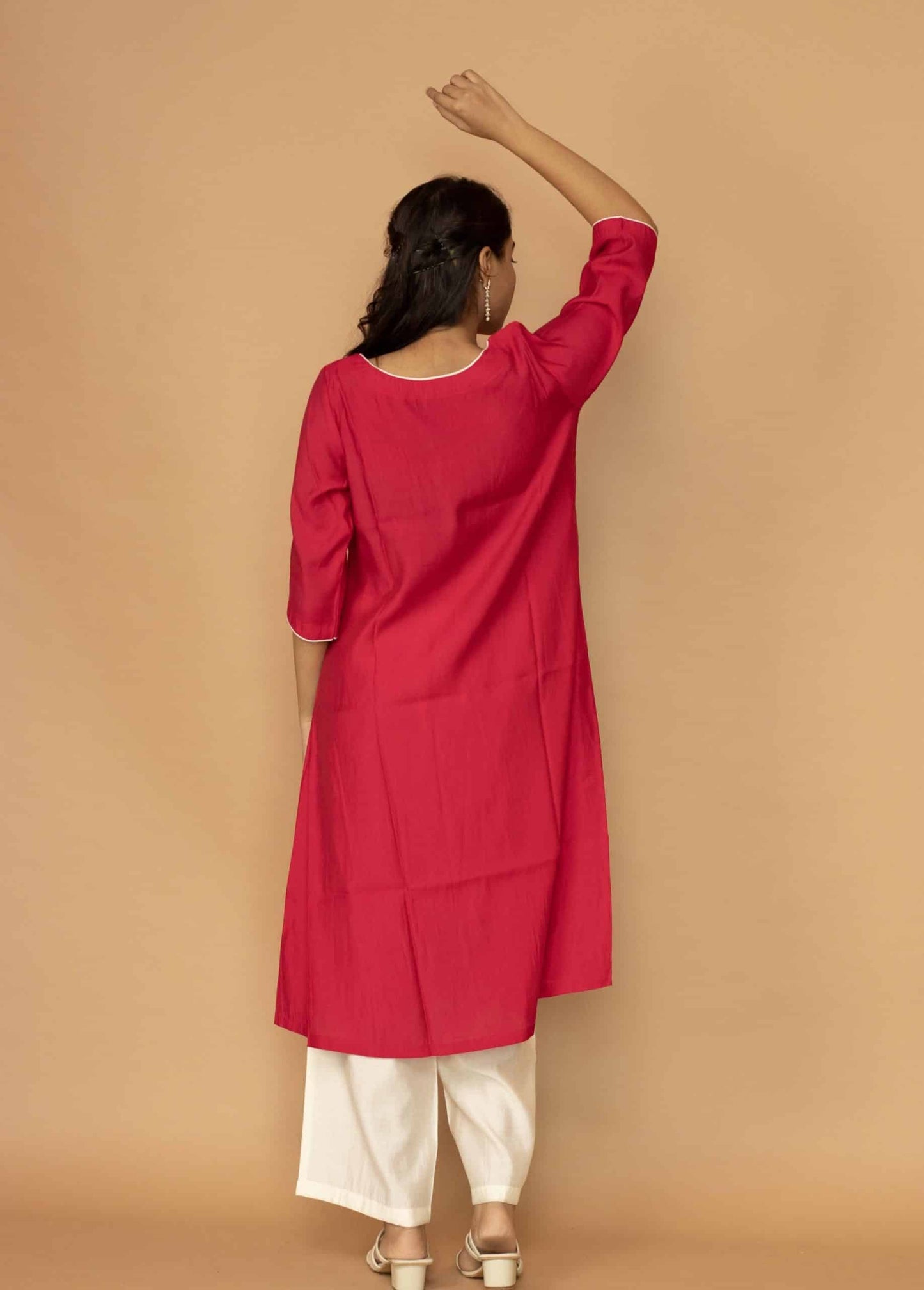 Black Chanderi Minimal Kurta set