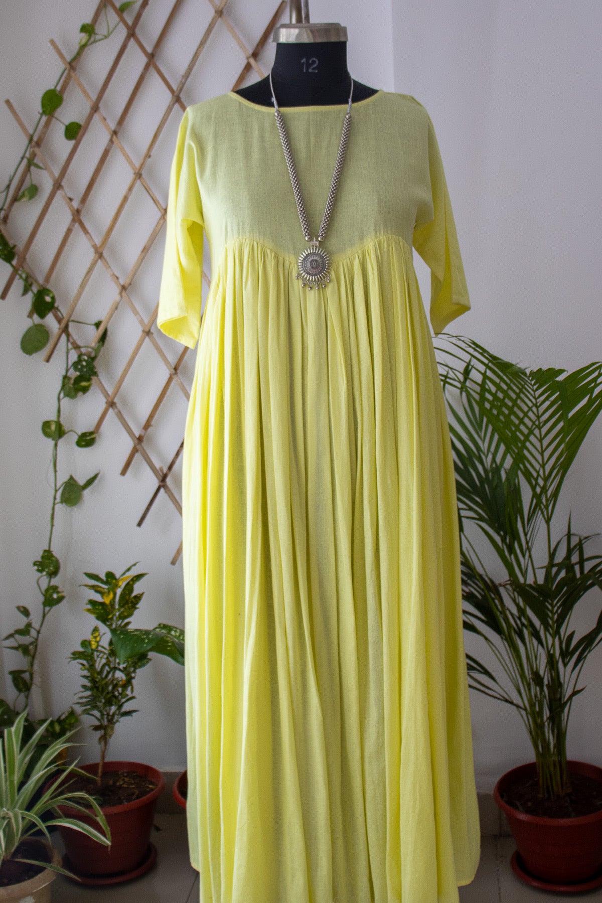 Lime Yellow layered Maxi Dress