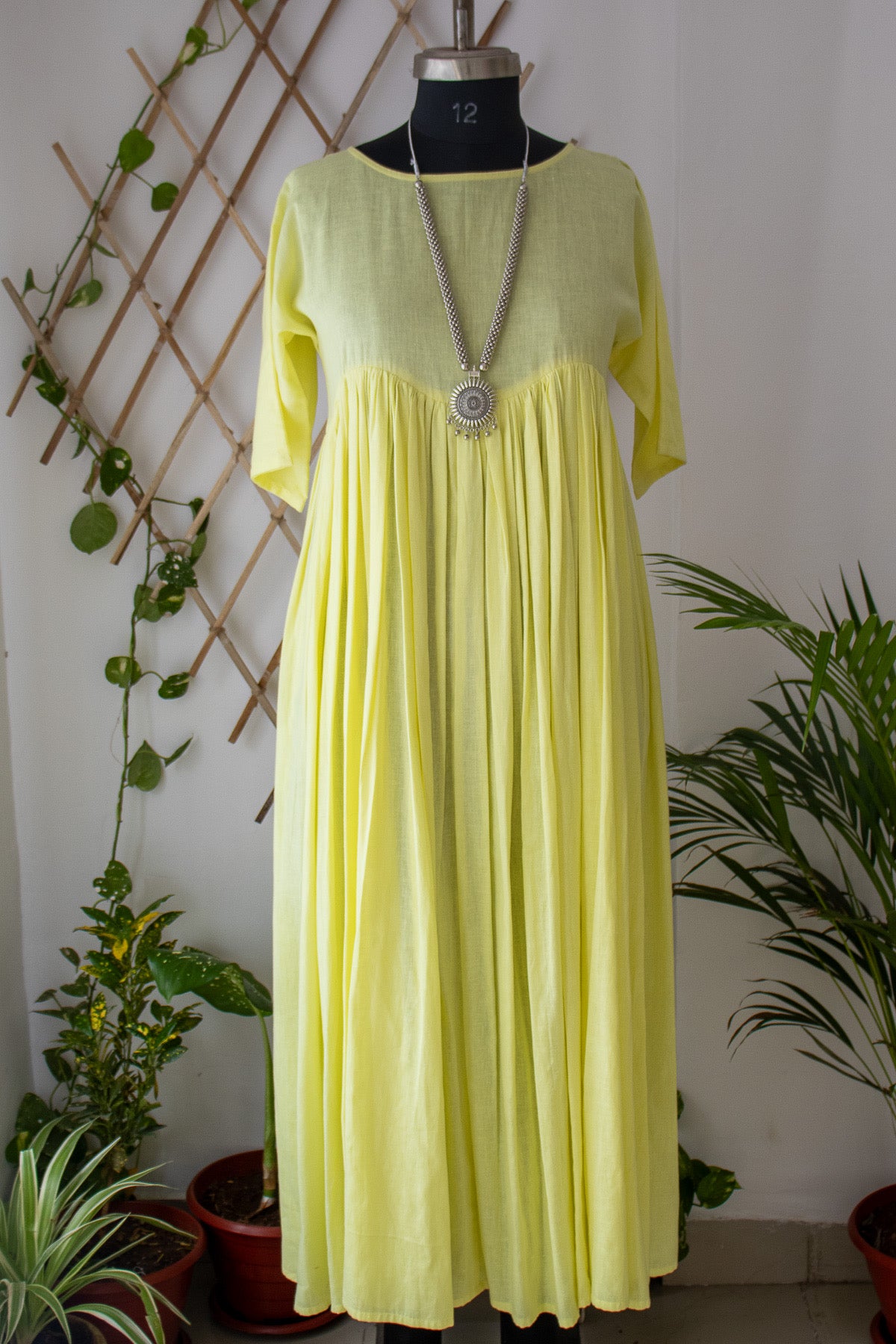 Lime Yellow layered Maxi Dress