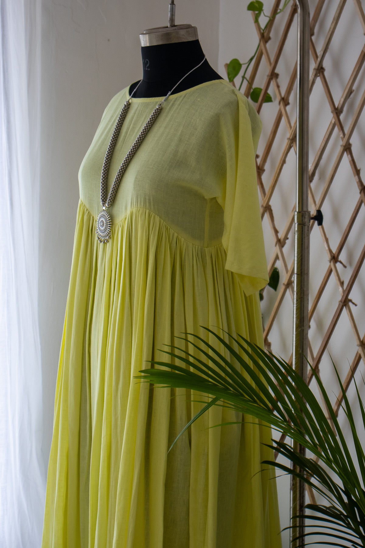 Lime Yellow layered Maxi Dress