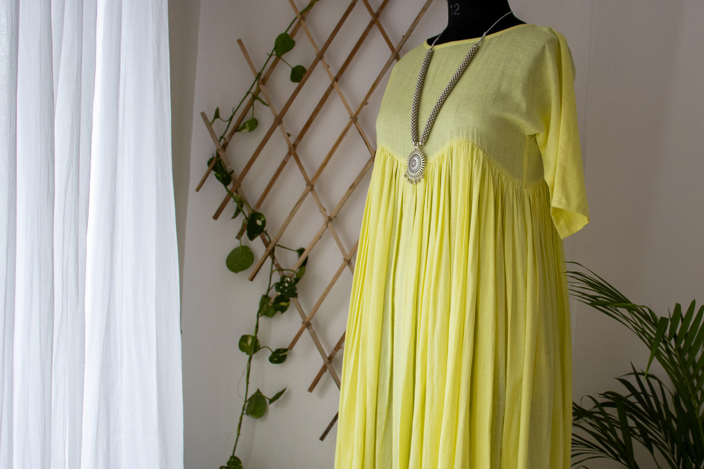 Lime Yellow layered Maxi Dress